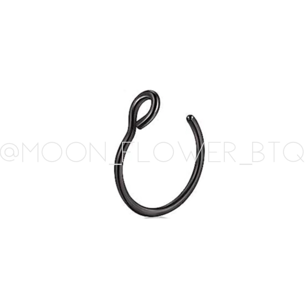 Tiny Black Loop Half Hoop Nose Ring